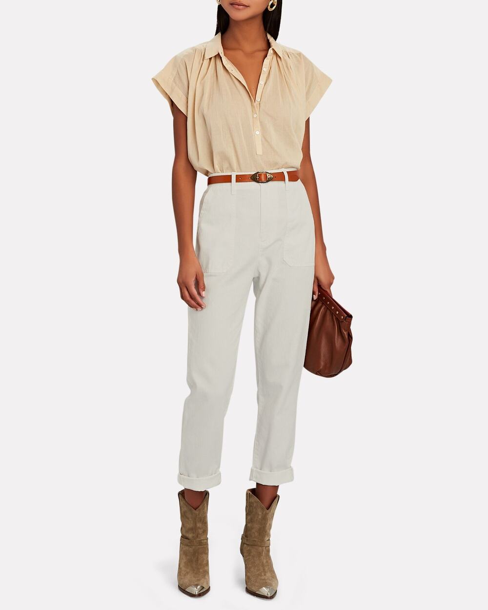 Xirena Tucker Cotton Twill Straight Leg Pants - White - Size XS